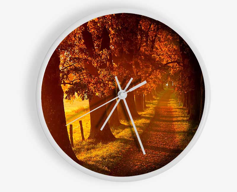 Autumn Walk Clock - Wallart-Direct UK