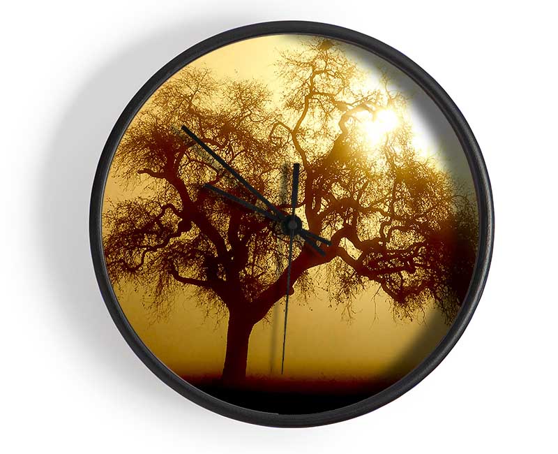 Early Morning Fog Tree Clock - Wallart-Direct UK