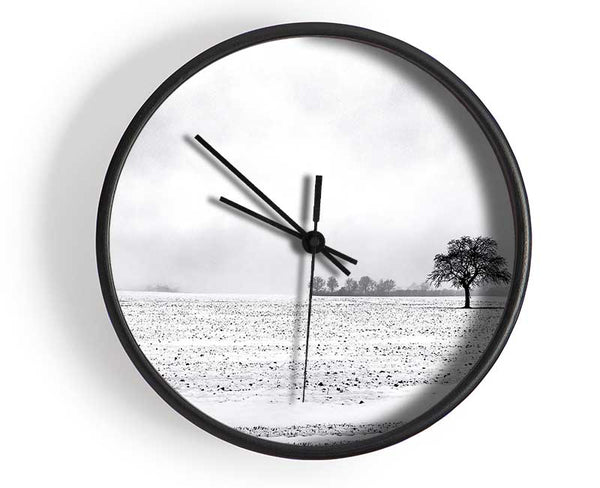 Empty Field Winter Clock - Wallart-Direct UK