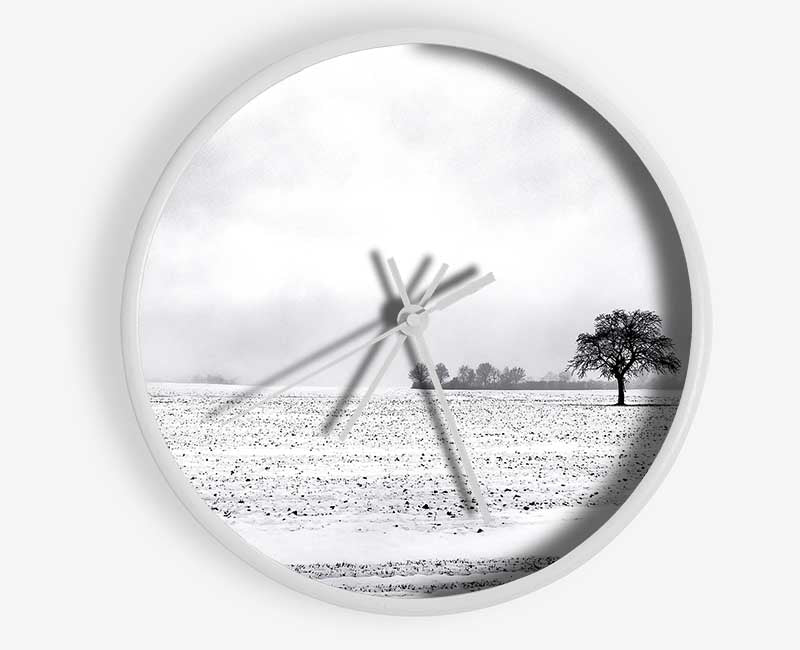 Empty Field Winter Clock - Wallart-Direct UK