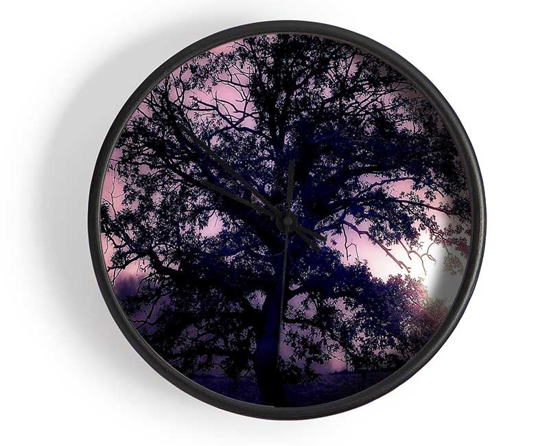 Tree Under Full Moon Clock - Wallart-Direct UK