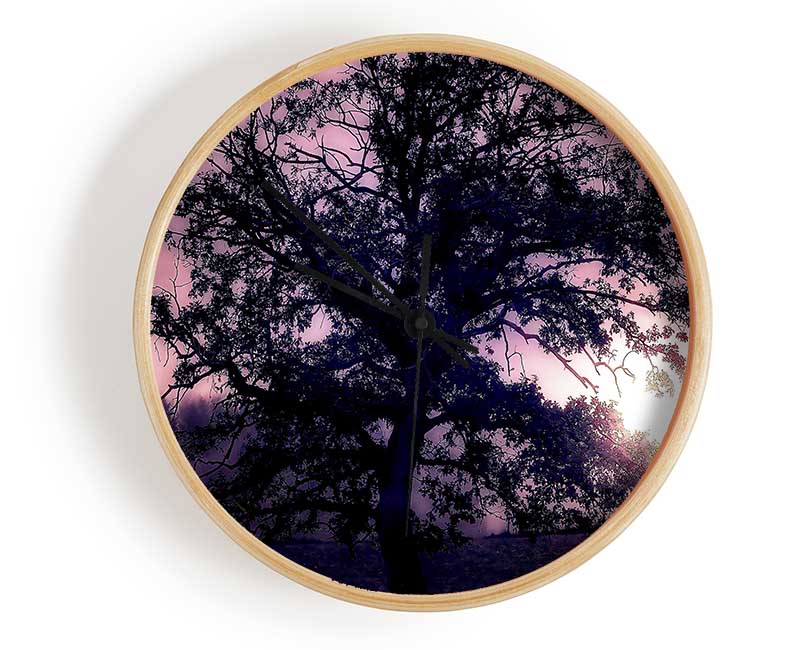 Tree Under Full Moon Clock - Wallart-Direct UK