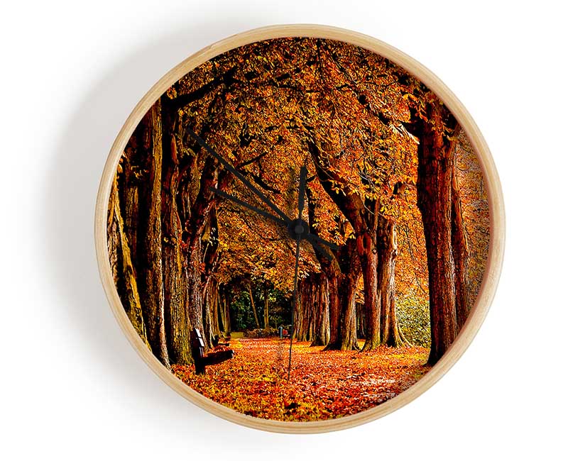 Park Autumn Clock - Wallart-Direct UK