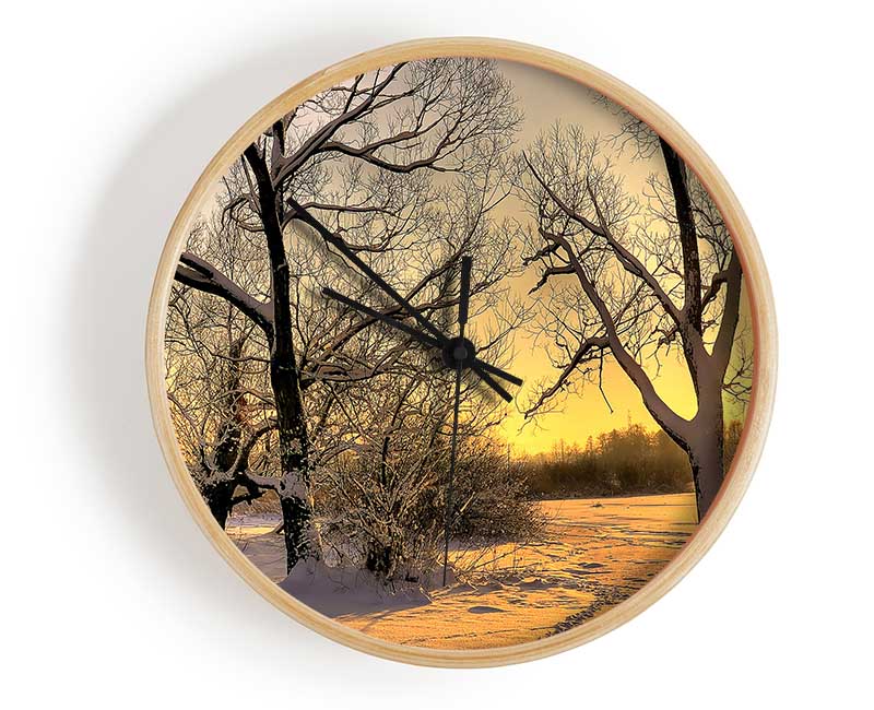 Footsteps In Snow Clock - Wallart-Direct UK