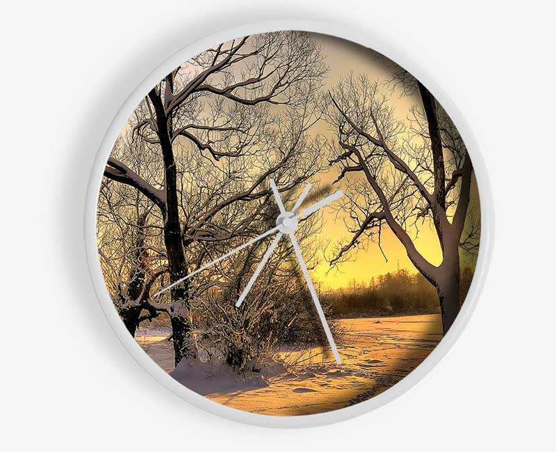 Footsteps In Snow Clock - Wallart-Direct UK