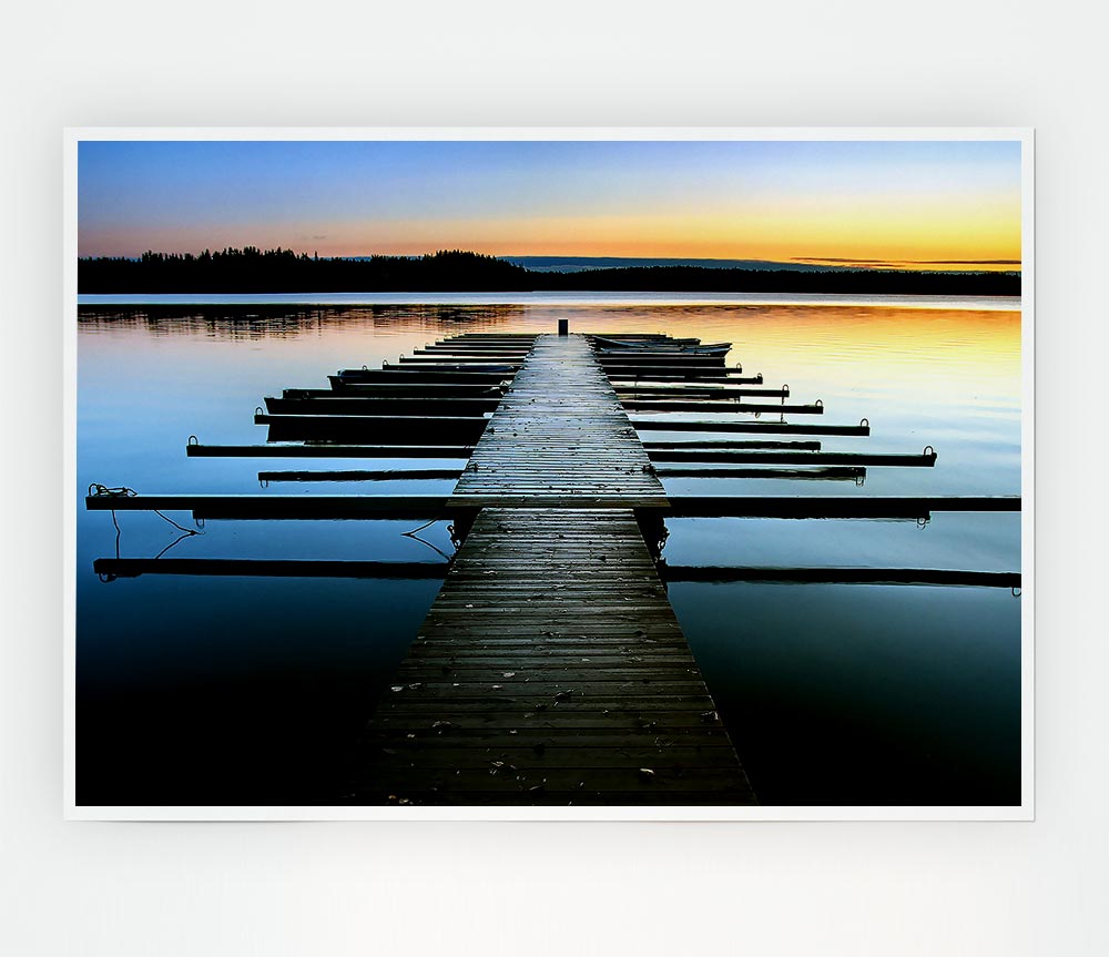 Boat Dock Print Poster Wall Art