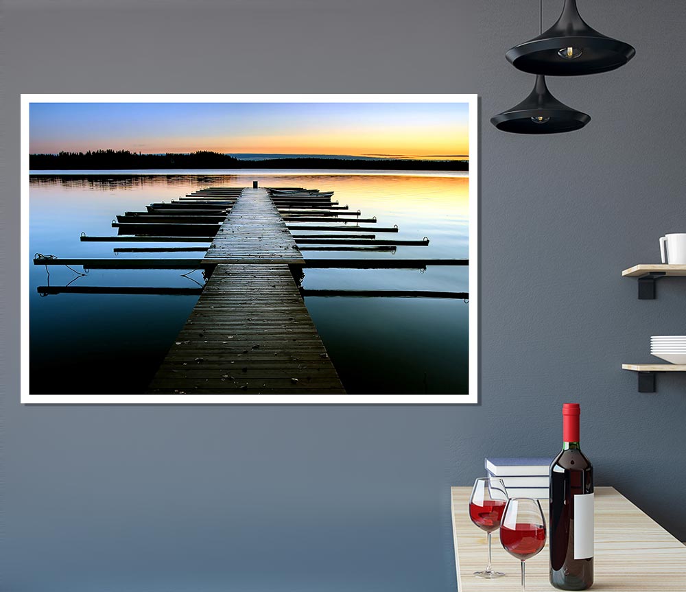 Boat Dock Print Poster Wall Art