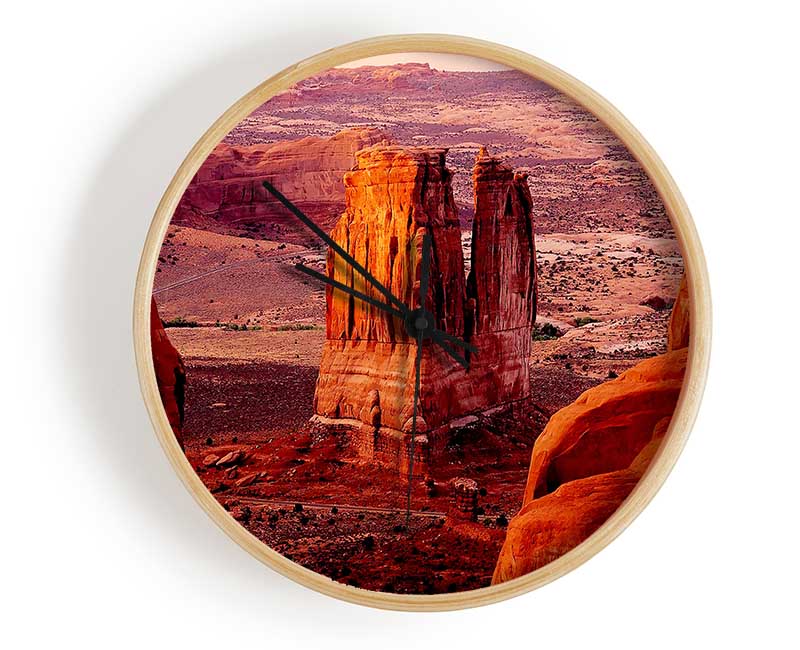 Courthouse Towers At Sunset Arches National Park Utah Clock - Wallart-Direct UK