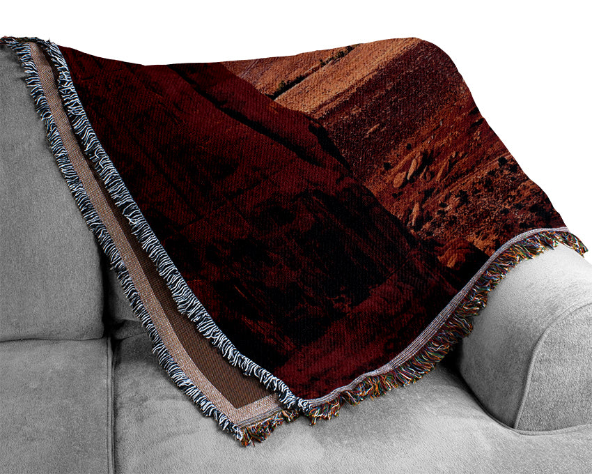 Courthouse Towers At Sunset Arches National Park Utah Woven Blanket