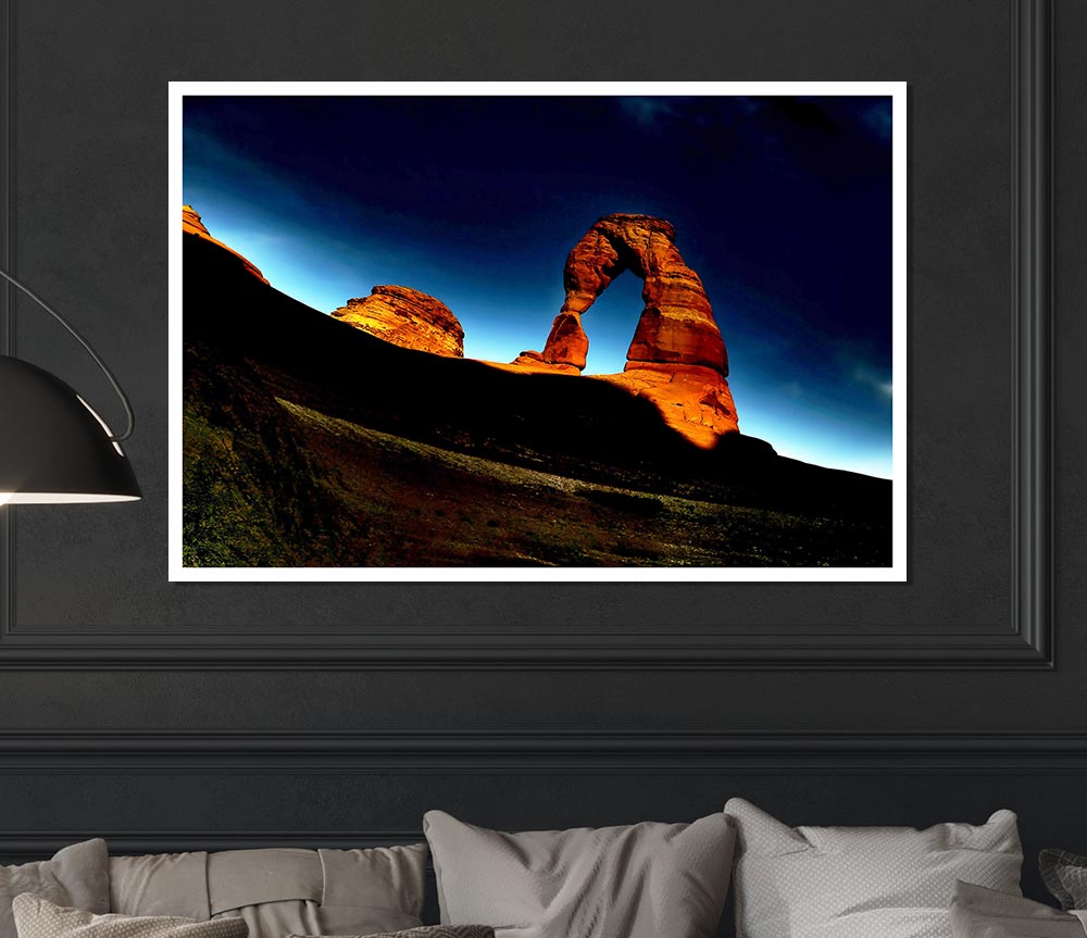 Arch Rock Night Print Poster Wall Art