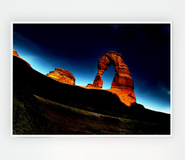 Arch Rock Night Print Poster Wall Art