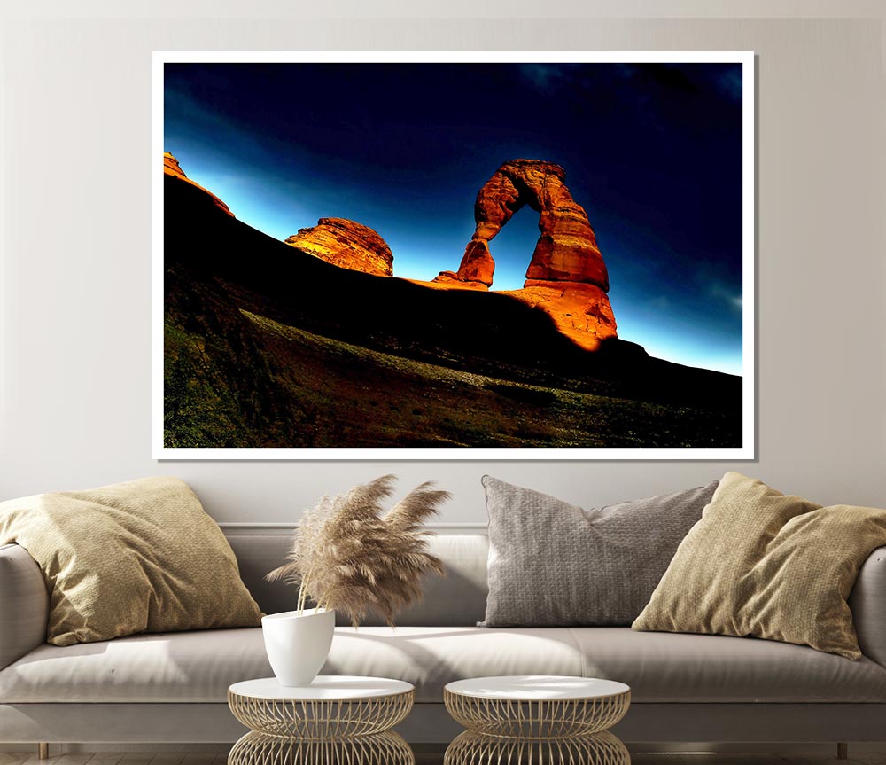 Arch Rock Night Print Poster Wall Art