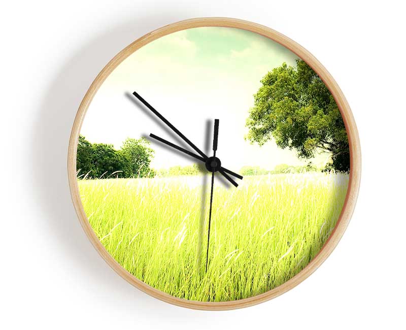 Summer Field Grass Clock - Wallart-Direct UK