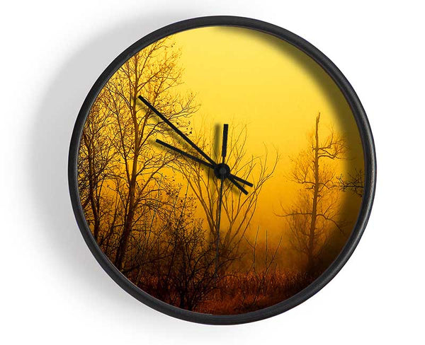 Stunning Golden Light In The Winter Forest Clock - Wallart-Direct UK