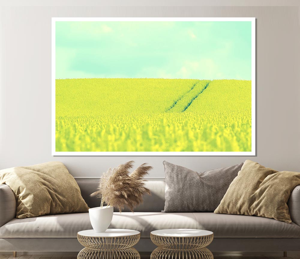 Beautiful Mustard Field Print Poster Wall Art