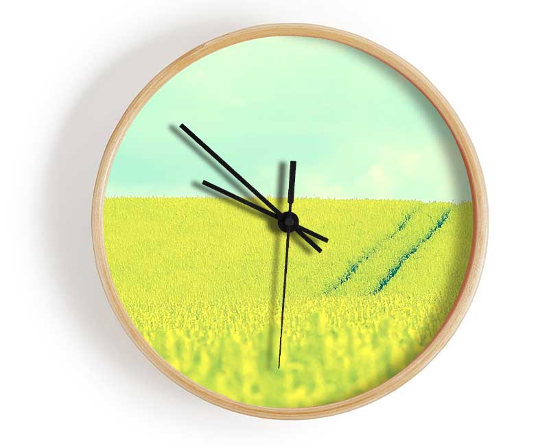 Beautiful Mustard Field Clock - Wallart-Direct UK