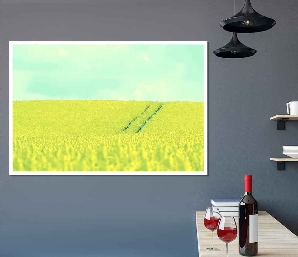 Beautiful Mustard Field Print Poster Wall Art