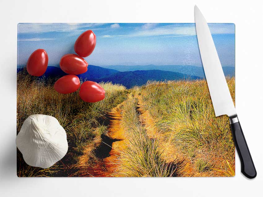 Hiking Path Glass Chopping Board