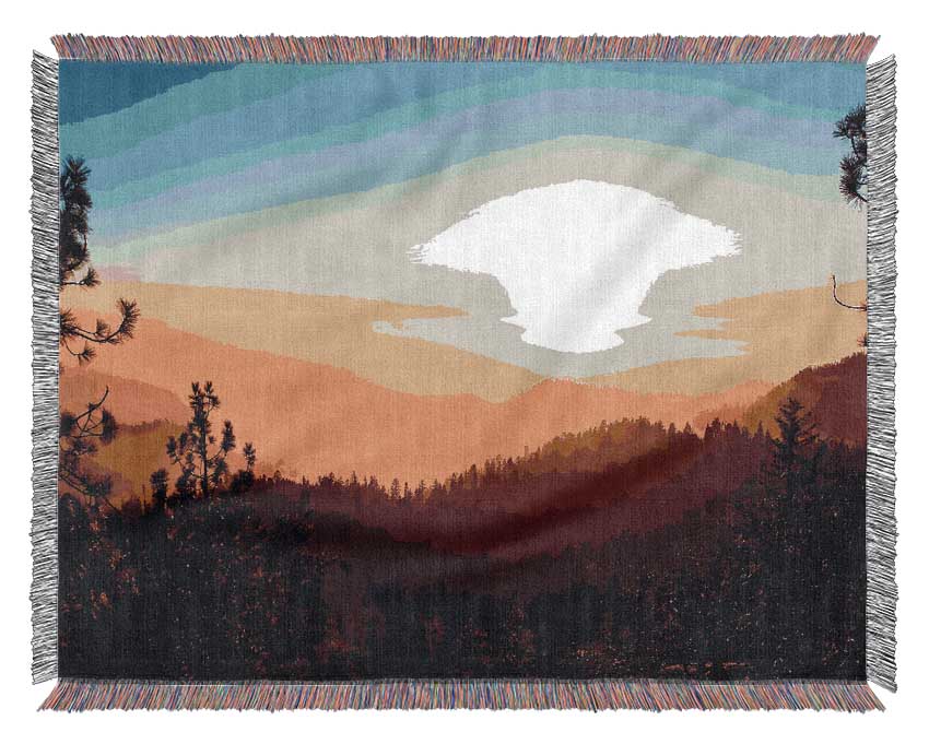 Foggy Sunset Woven Blanket