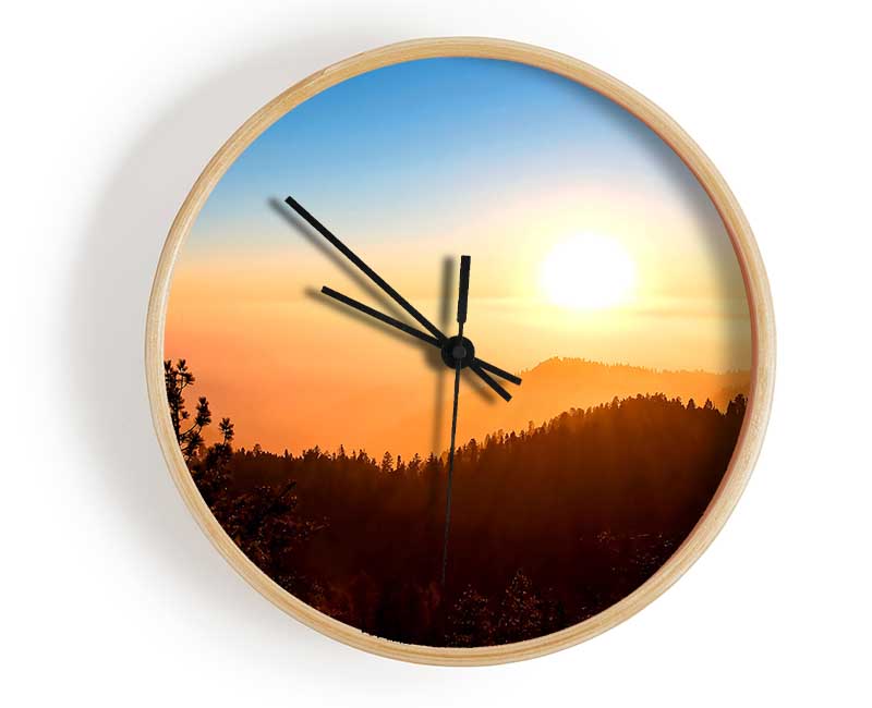 Foggy Sunset Clock - Wallart-Direct UK