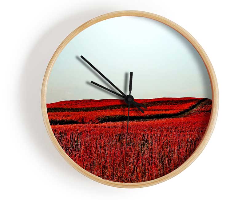 Red Meadow Clock - Wallart-Direct UK