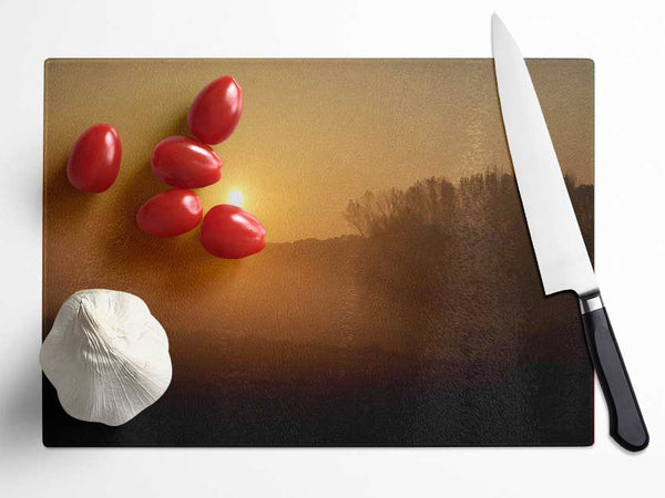 Sun Rising Glass Chopping Board