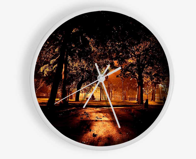 Park At Night City Clock - Wallart-Direct UK