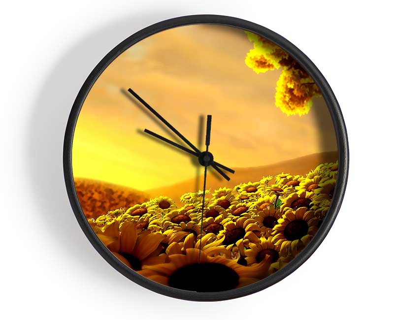 Sun Flower World Clock - Wallart-Direct UK