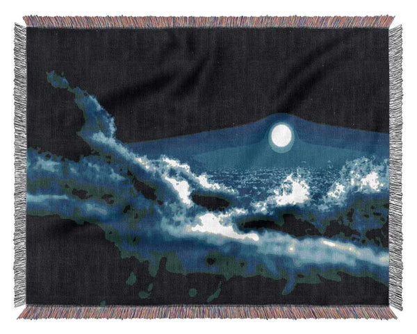 Moon Over Clouds Woven Blanket