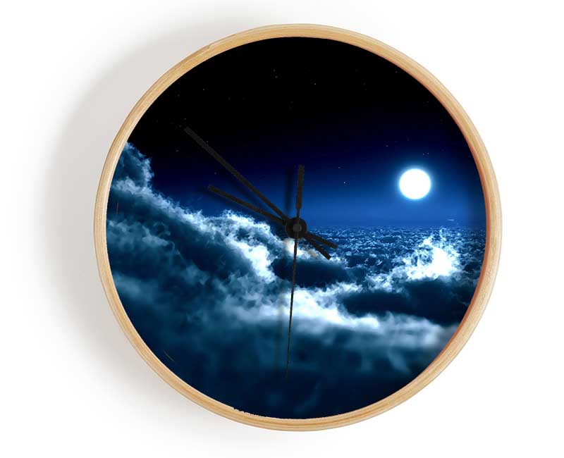 Moon Over Clouds Clock - Wallart-Direct UK