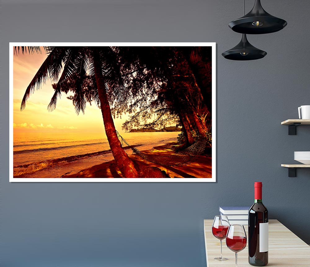 Beach Paradise Print Poster Wall Art