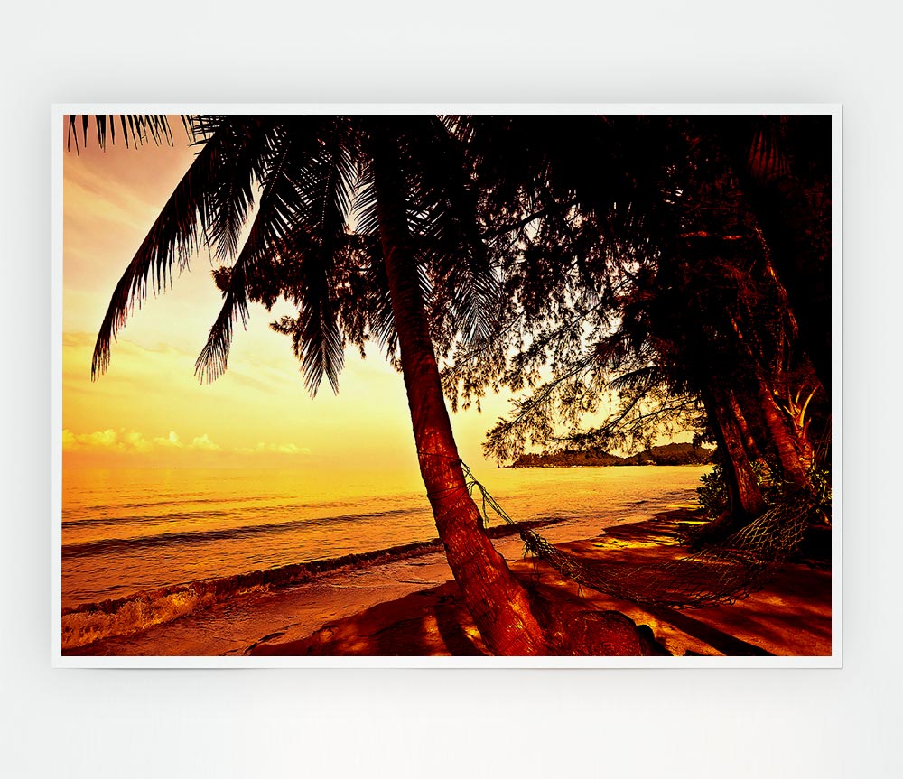 Beach Paradise Print Poster Wall Art