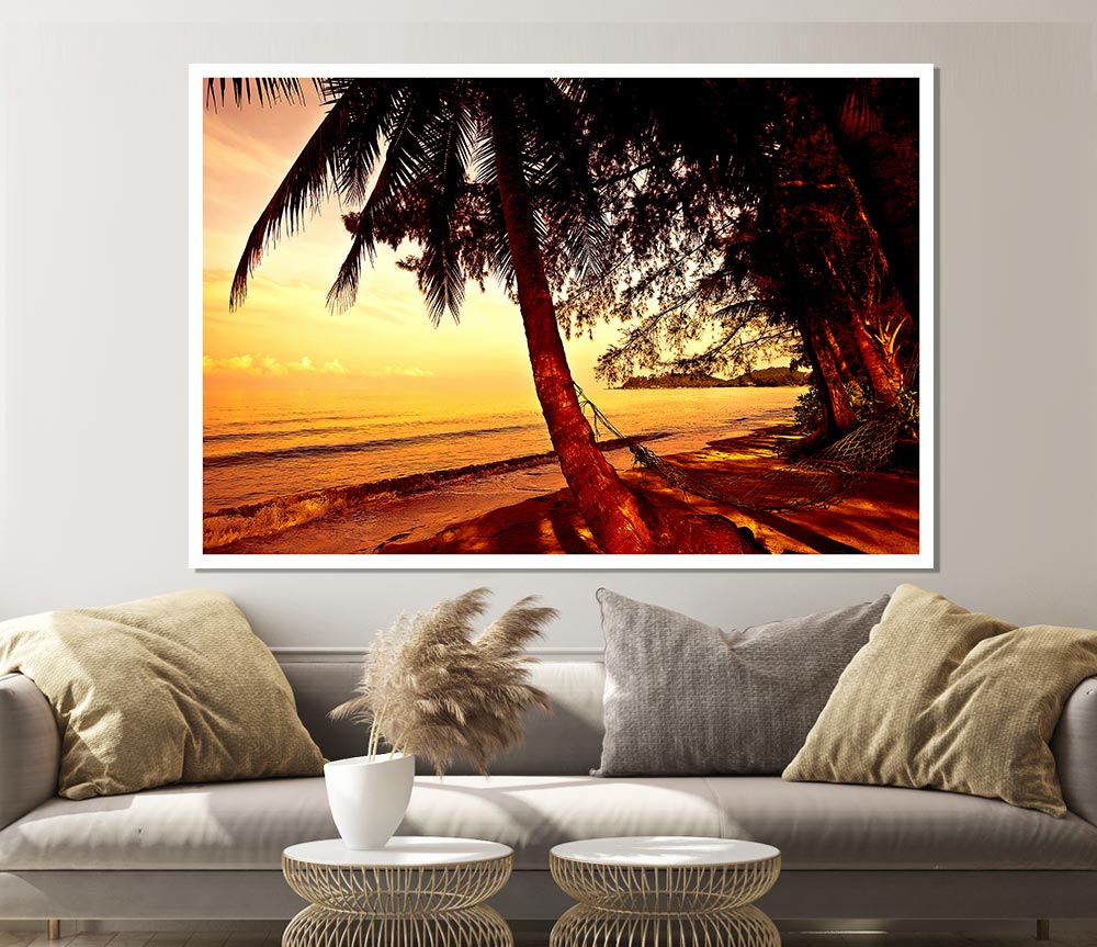 Beach Paradise Print Poster Wall Art