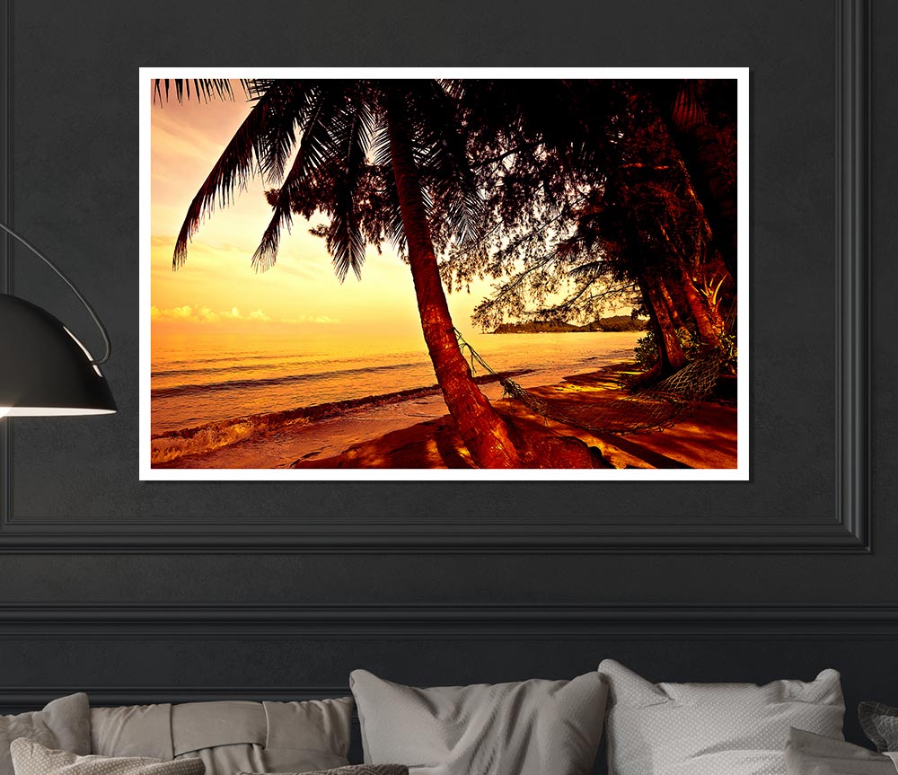 Beach Paradise Print Poster Wall Art