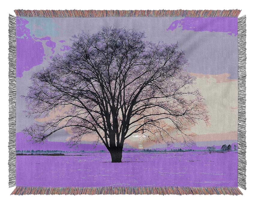 Sunrise In The Purple Winter Woven Blanket