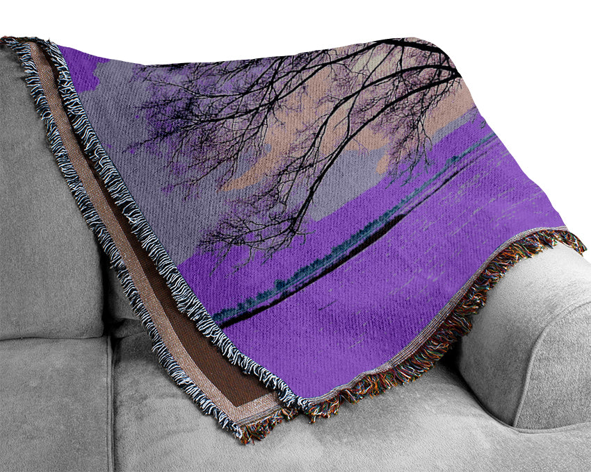 Sunrise In The Purple Winter Woven Blanket