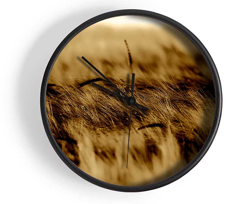 Wheatfield Sepia Clock - Wallart-Direct UK