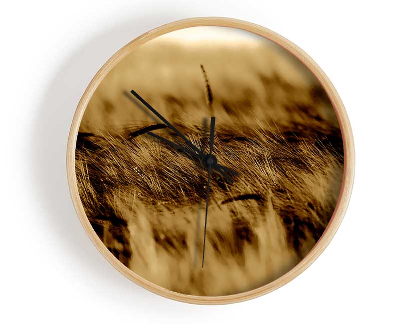 Wheatfield Sepia Clock - Wallart-Direct UK