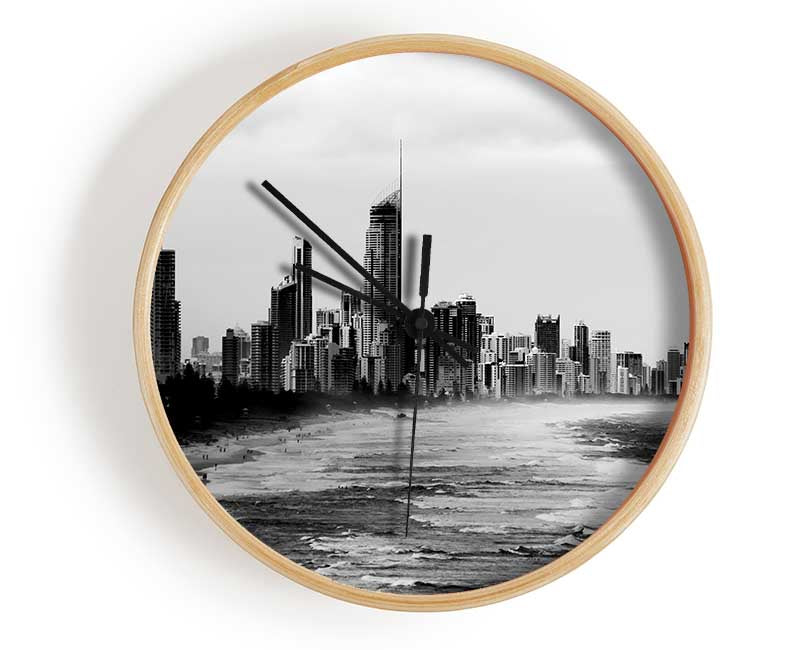 Miami Beach B n W Clock - Wallart-Direct UK