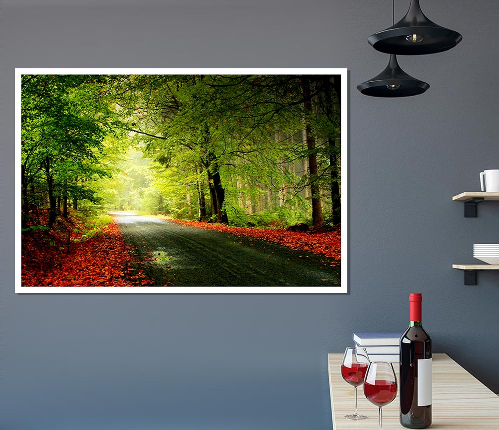 The Woodland Road Print Poster Wall Art