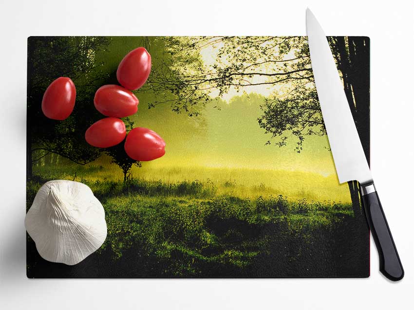 Countryside Mist Glass Chopping Board