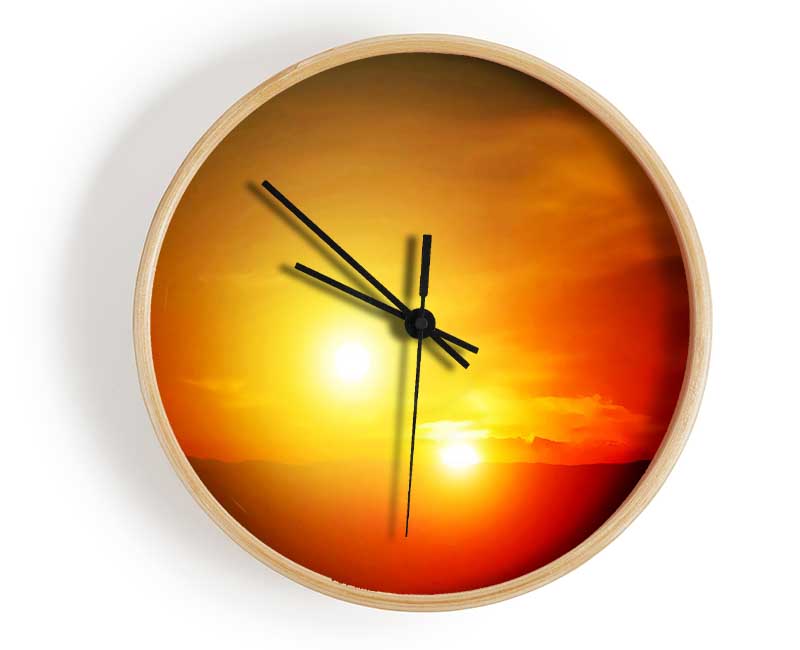 Blazing Sun Duo Clock - Wallart-Direct UK