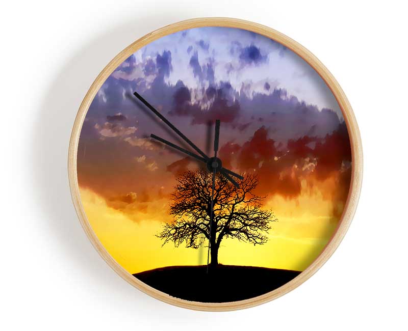 Tree In The Morning Light Clock - Wallart-Direct UK