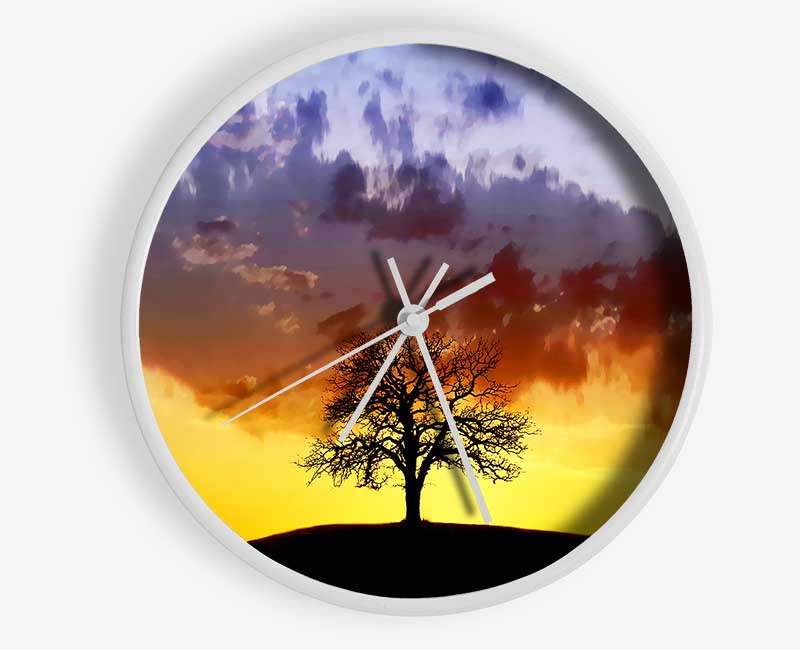 Tree In The Morning Light Clock - Wallart-Direct UK