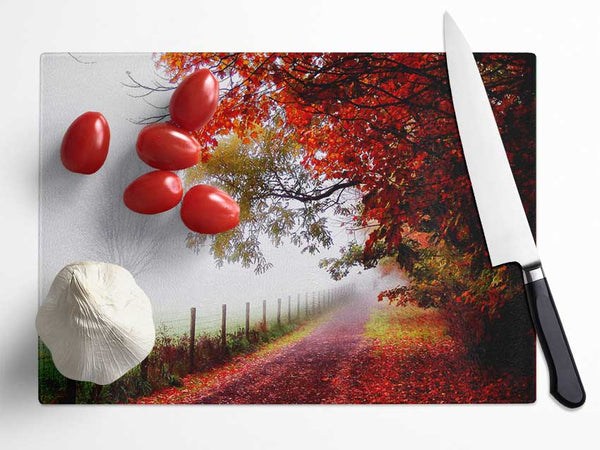 The Winter Path Glass Chopping Board