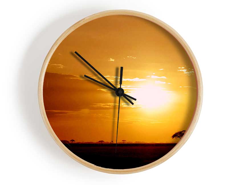 Golden Sunrise Clock - Wallart-Direct UK