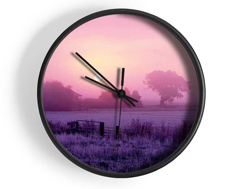 Surreal Winter Countryside Clock - Wallart-Direct UK