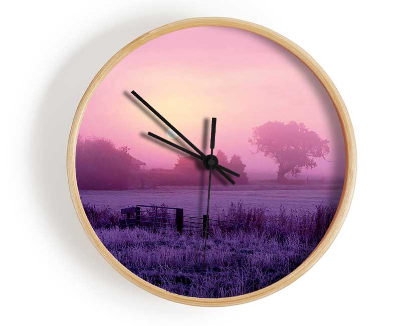 Surreal Winter Countryside Clock - Wallart-Direct UK