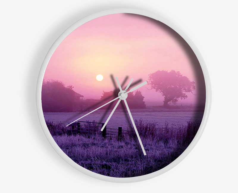 Surreal Winter Countryside Clock - Wallart-Direct UK