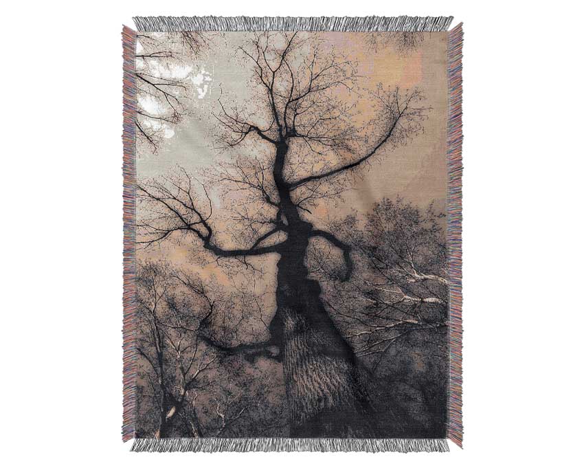 The Bare Winter Tree Woven Blanket